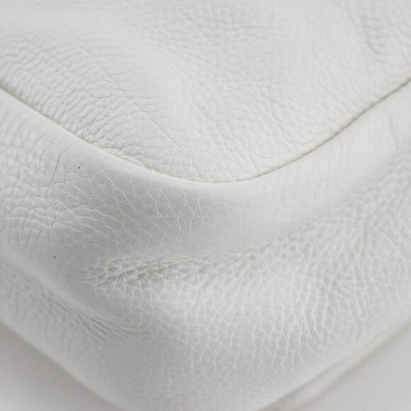 CHANEL White Lambskin Leather Logo Shoulder Bag - Picture 4 of 12